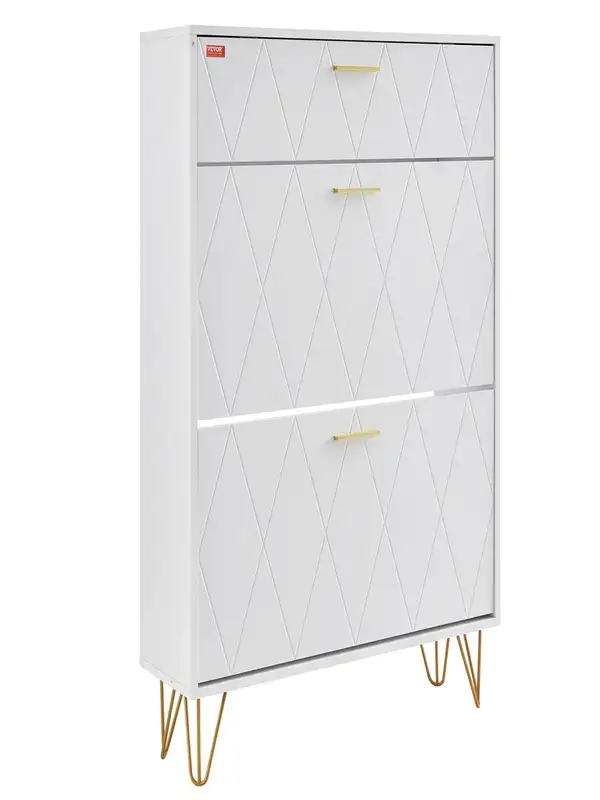 Szafka na buty otwierana uchylna komoda biała pojemna 80 cm - obrazek 7