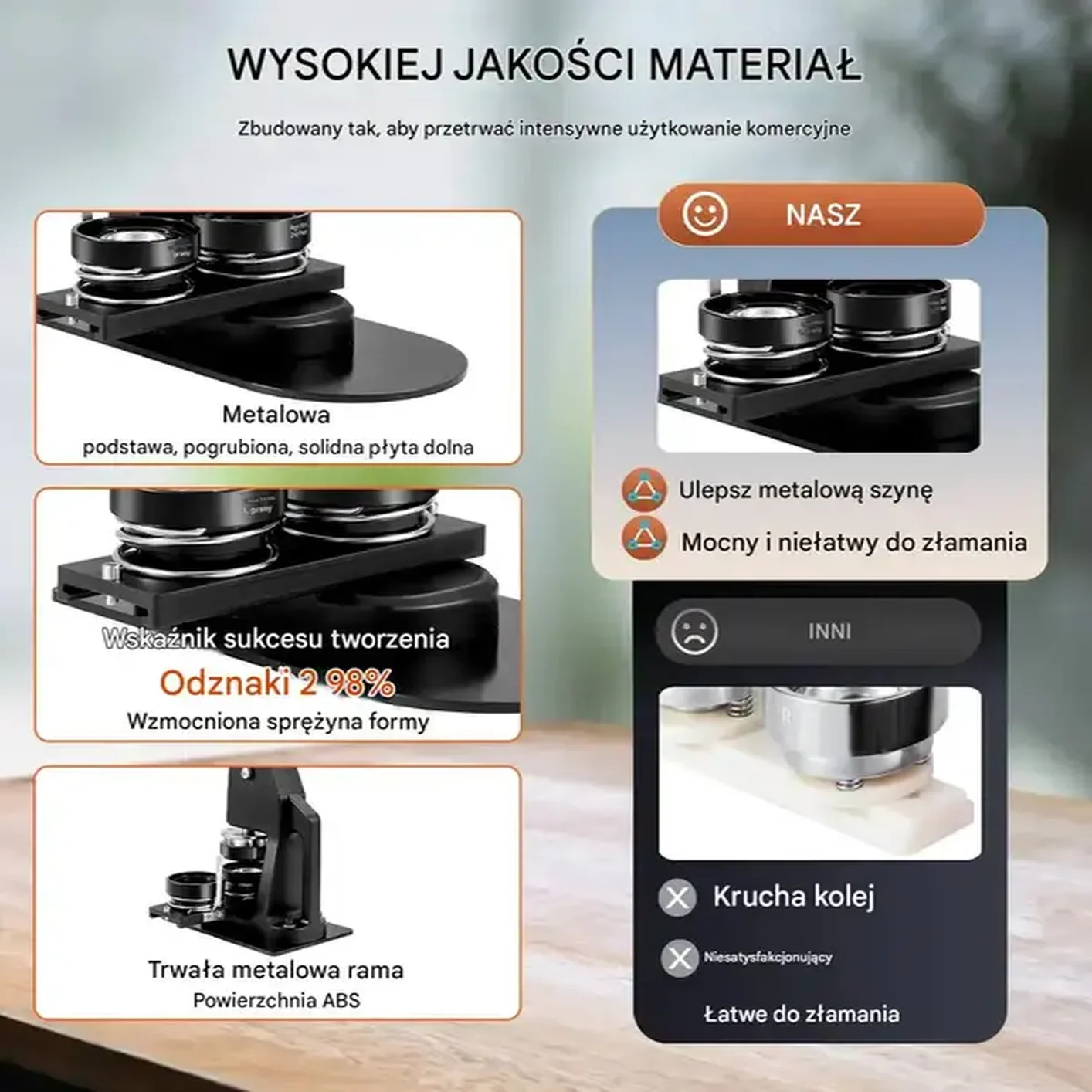 Prasa do pinów 2w1, 25 i 58 mm 500 kompletów, wycinarka aluminiowa - obrazek 2