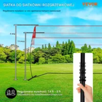 Siatka do Siatkówki Badmintona Przenośna Regulacja Wysokości 225-244 cm