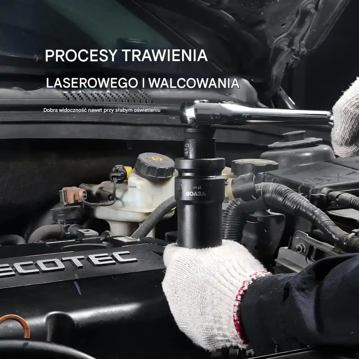 Nasadki udarowe 8 el 6-pkt 2,5 cm zestaw z grzechotką, walizka - obrazek 6