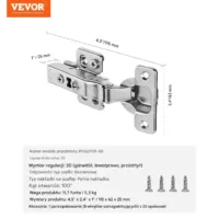 Zawiasy do Drzwi Szafek – Zestaw 50 sztuk