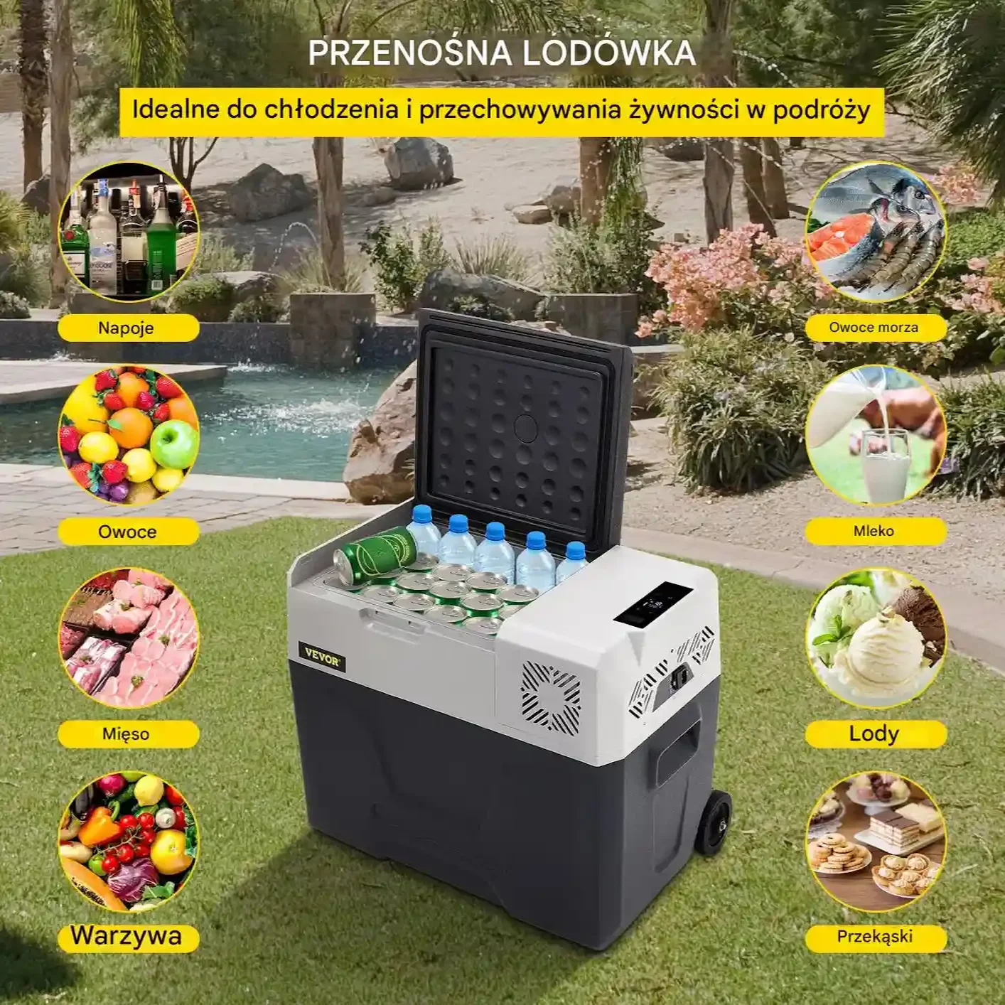 Lodówka samochodowa 40L kompresorowa -20 do 20°C 12/24V + 230V Bluetooth - obrazek 6