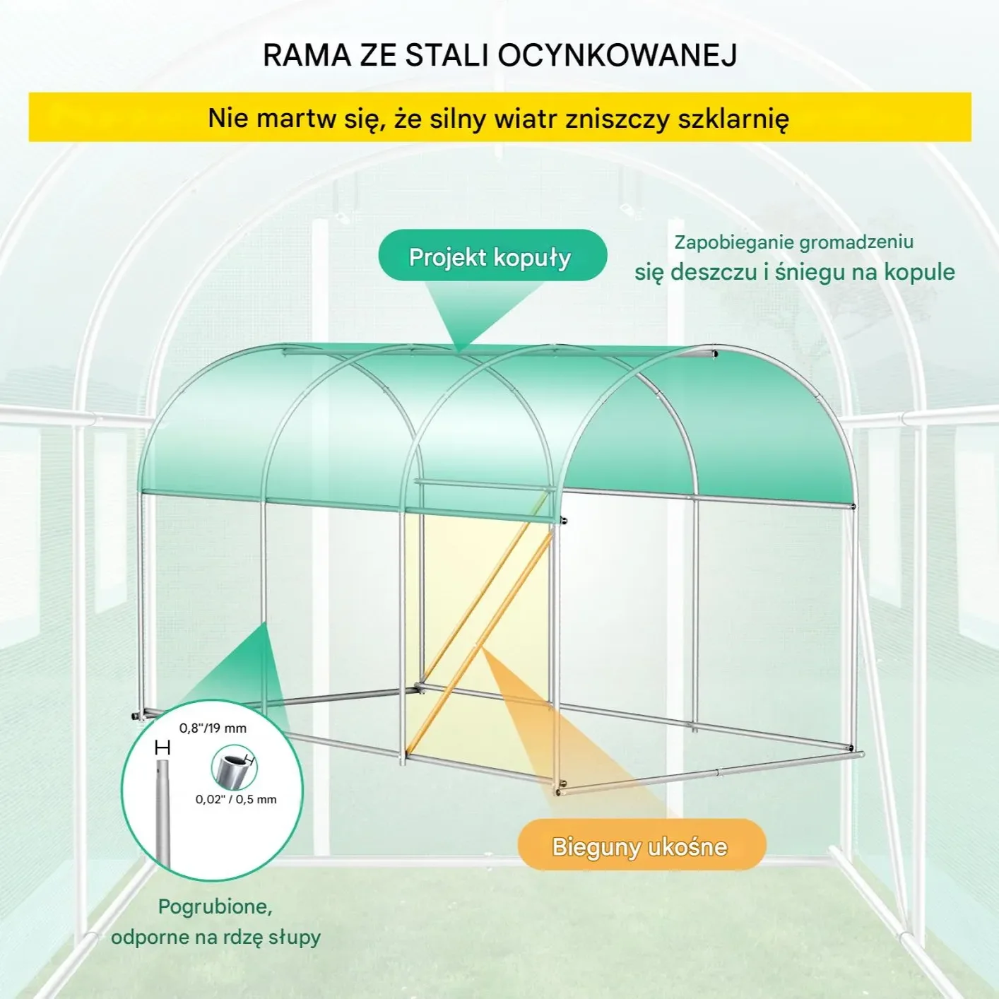 Tunel foliowy ogrodowy szklarnia 3x2x2 m - obrazek 3