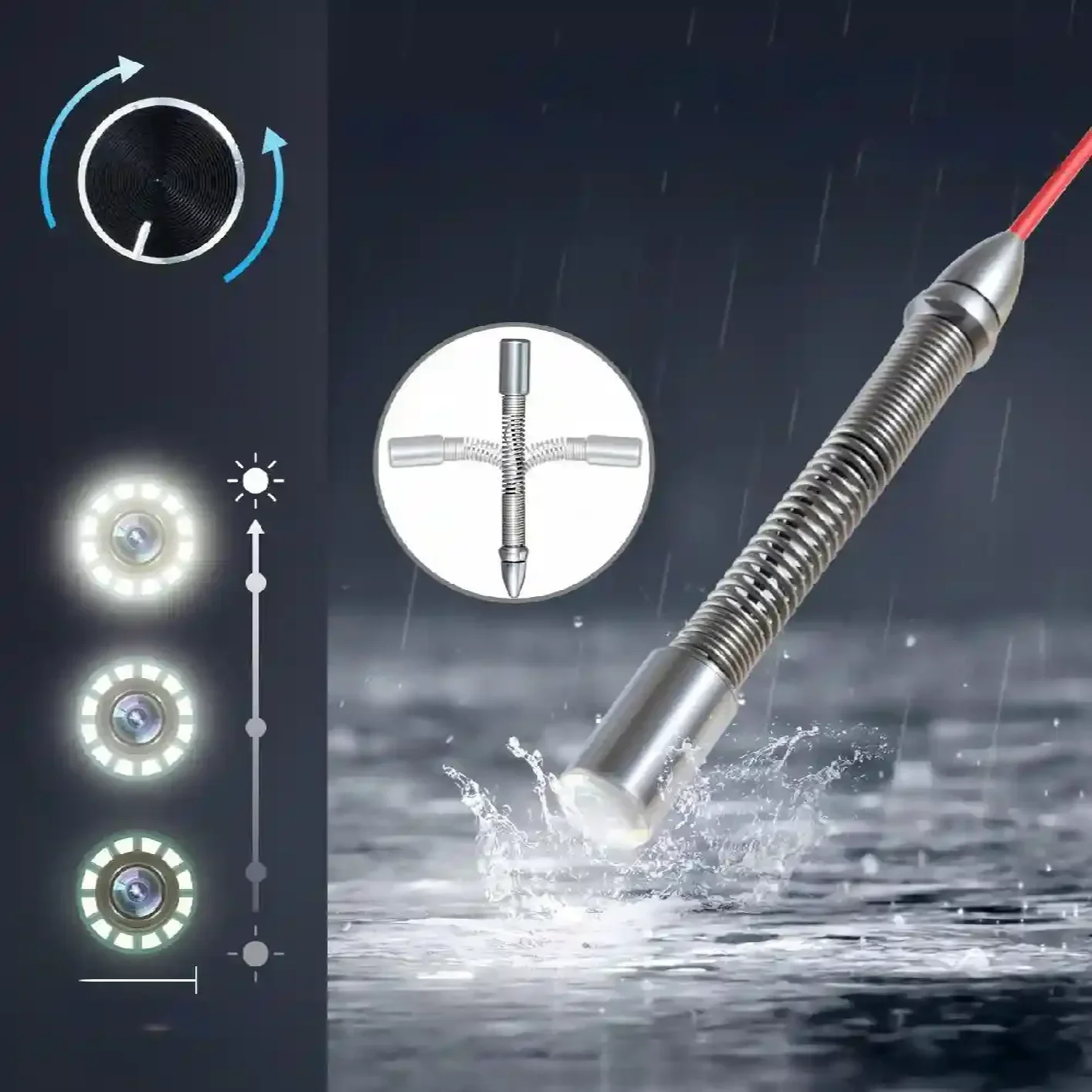 Samopoziomująca profesjonalna kamera inspekcyjna endoskopowa 100 m - obrazek 4