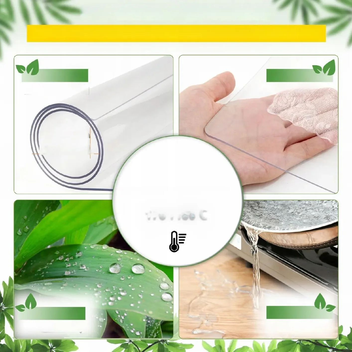 Mata ochronna na biurko/stół 102x183 cm, 1,5 mm, przezroczysta, wodoodporna - obrazek 7