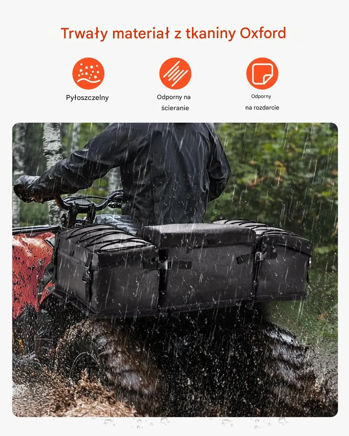 Torba bagażowa ATV tylna 50L z siedziskiem i uchwytem na butelkę - obrazek 4