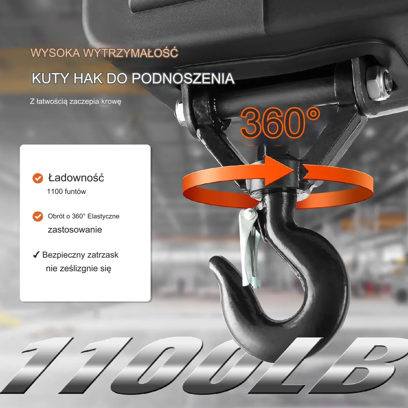 3-w-1 Przenośna Wciągarka Elektryczna 500 kg - obrazek 3