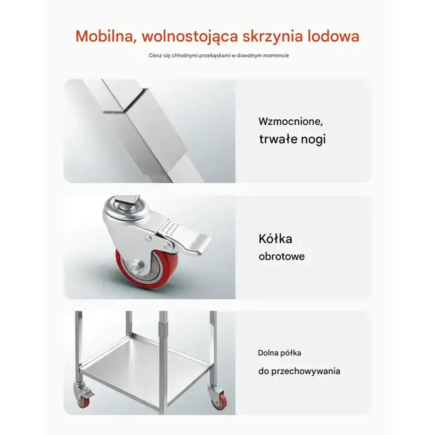 Lodówka mobilna 28 L stalowa na kółkach - cooler na patio i imprezy plenerowe - obrazek 6