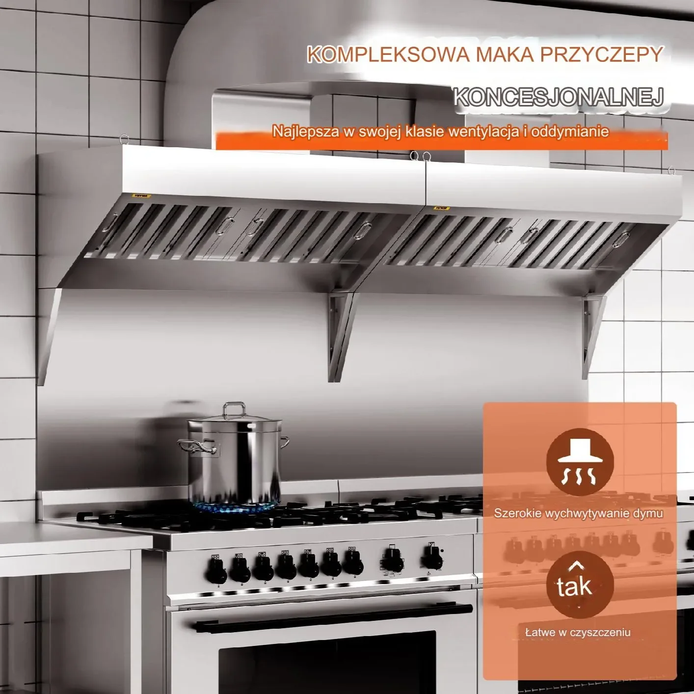 Okap Gastronomiczny Wyciąg pochłaniacz 240x76x90 cm - obrazek 6