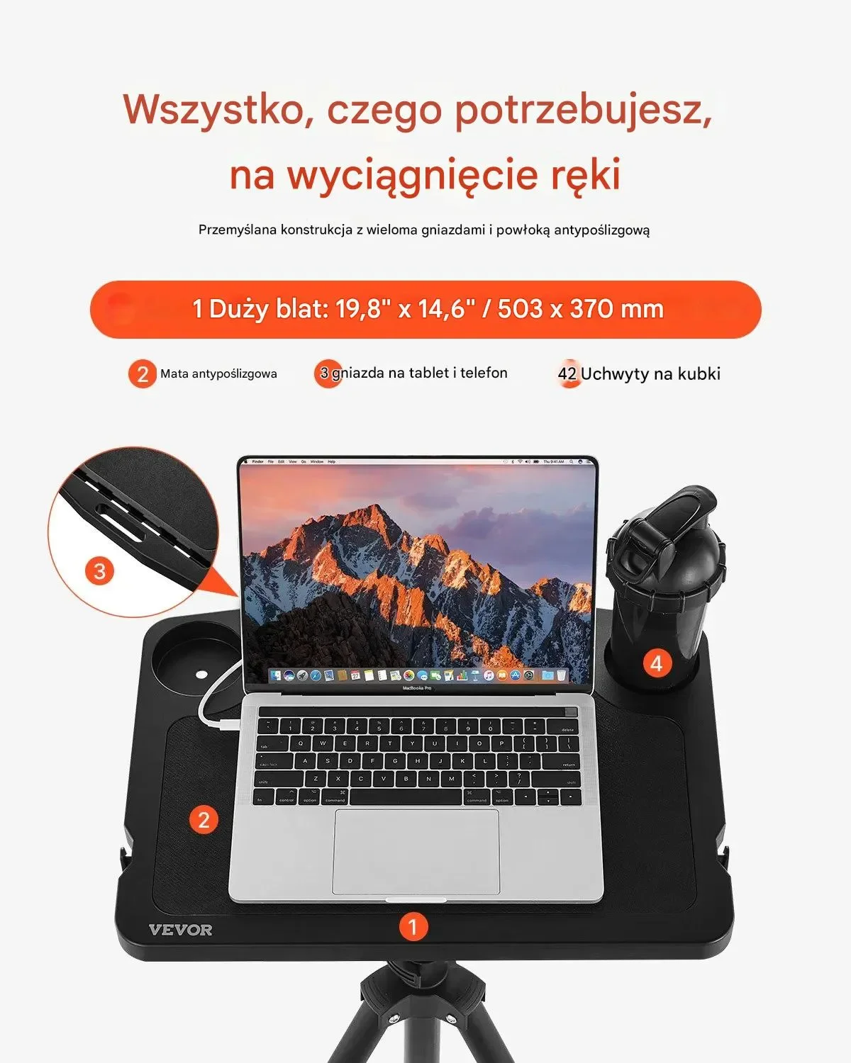 Biurko rowerowe stacjonarne składane regulowane do pracy biurowej z domu - obrazek 2