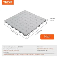 Płytki garażowe 30x30cm 50szt antypoślizgowe podwójna tekstura srebrne