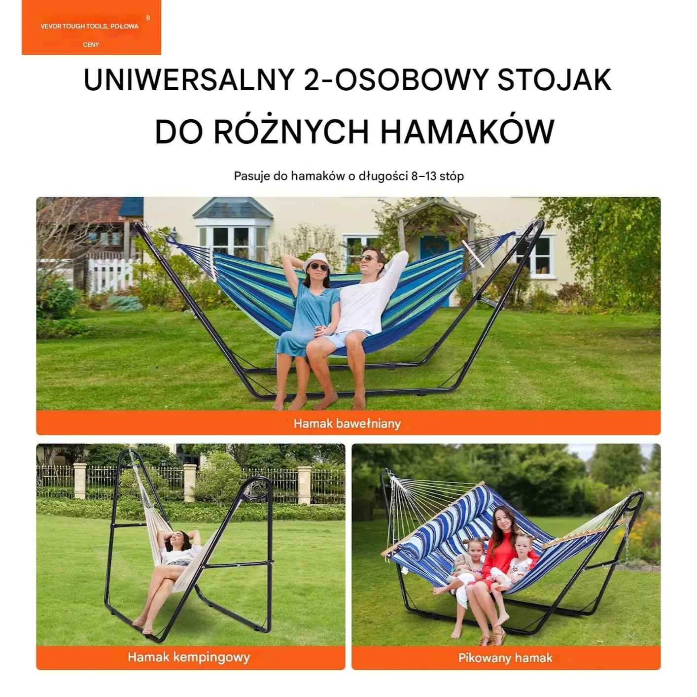Stojak Stalowy do Hamaka 250 kg – Uniwersalna Rama na Hamak 2,3–3,9 m - obrazek 3