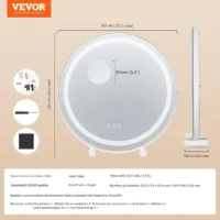 Okrągłe Lustro do Makijażu z Podświetleniem LED i Sterowaniem Dotykowym