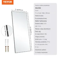 Lustro podłogowe 180x80 cm stojące lub na ścianę hartowane