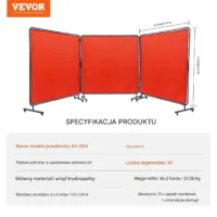 Parawan spawalniczy 3-panelowy 180x180 ognioodporny na kółkach warsztat