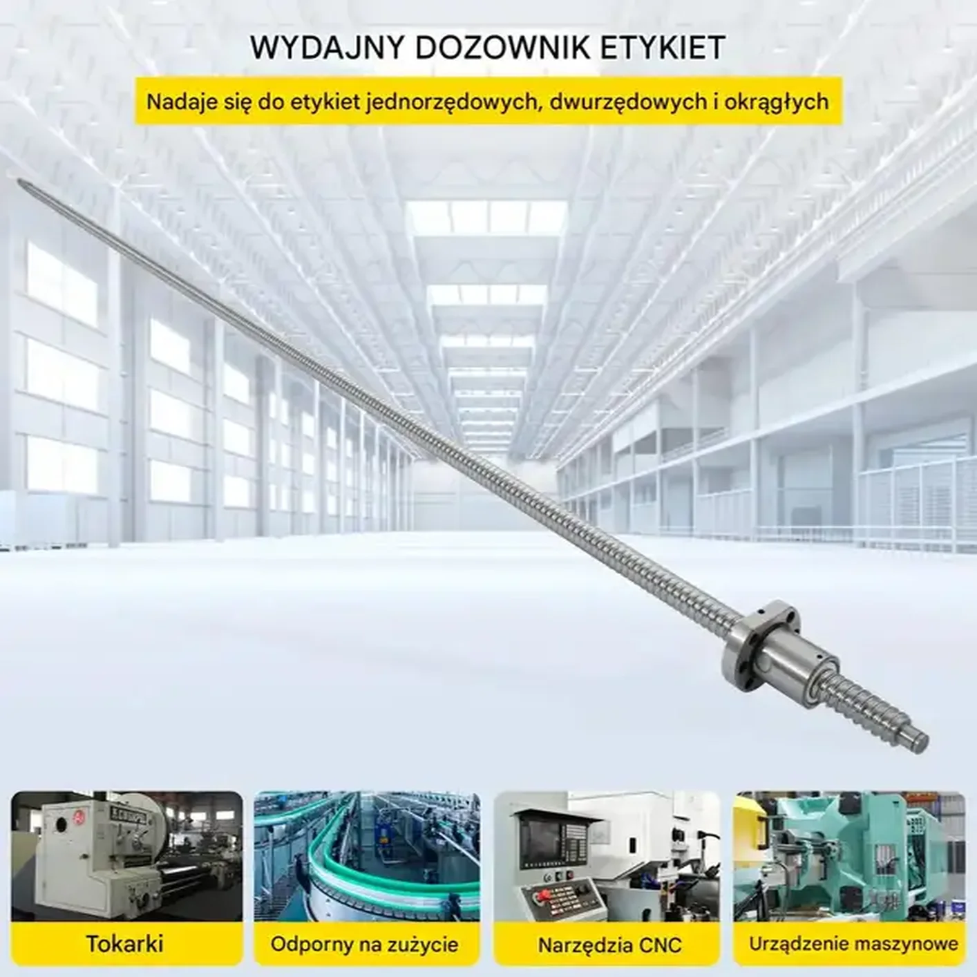 Śruba kulowa z nakrętką RM1605 1000mm z podporami BF12 BK12 i sprzęgłem CNC - obrazek 2