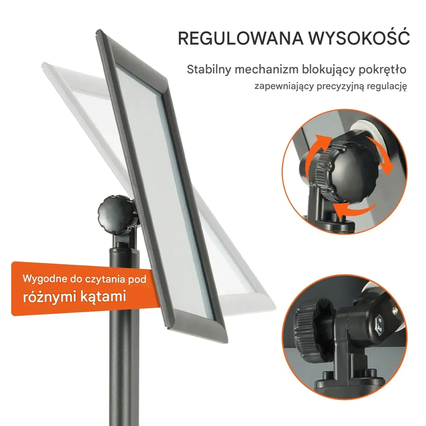 Stojak na plakat 279 x 216 mm regulowany metalowy – podłogowy do reklamy - obrazek 2