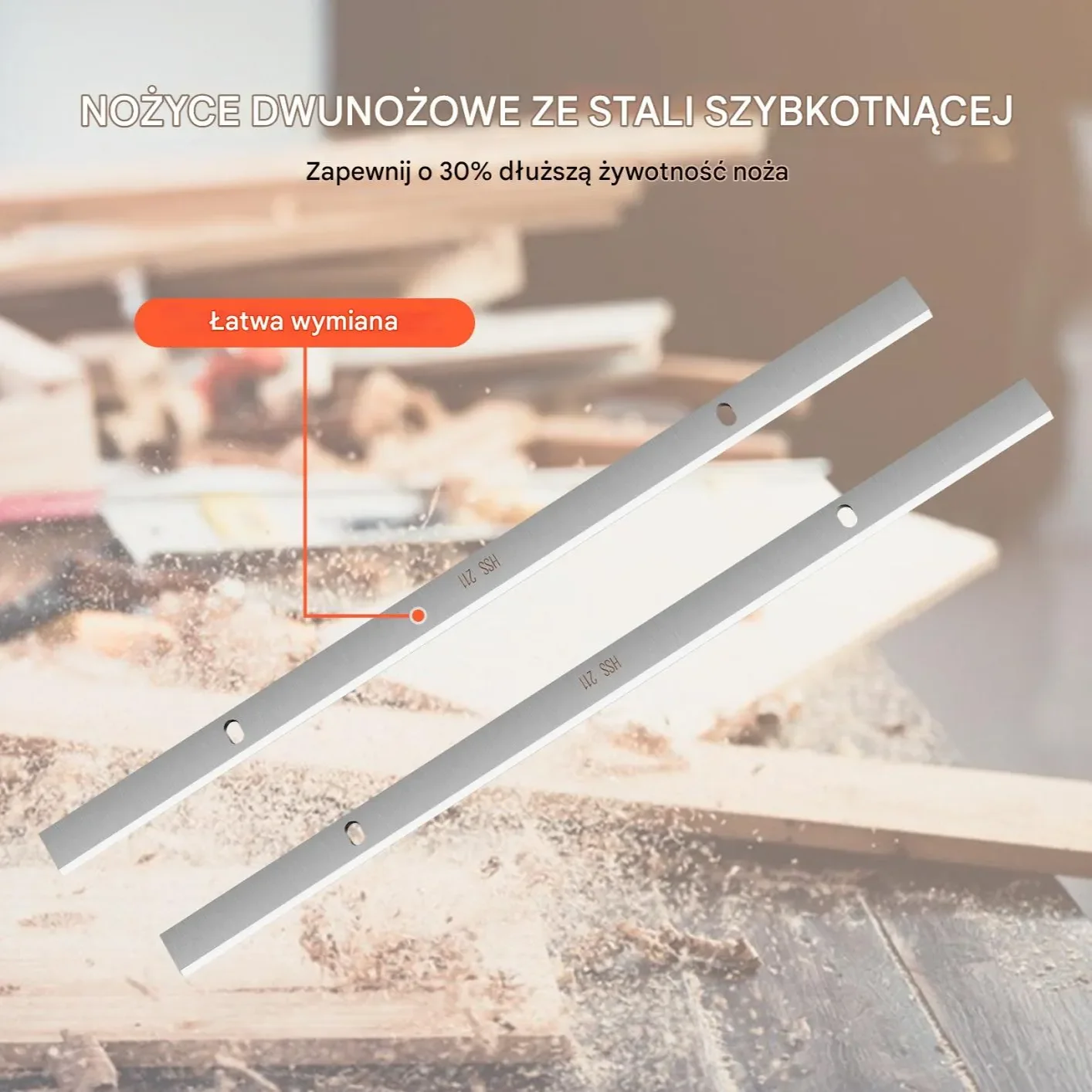 Strugarka grubościówka 33cm 2000W 2 noże cicha twarde i miękkie drewno - obrazek 2