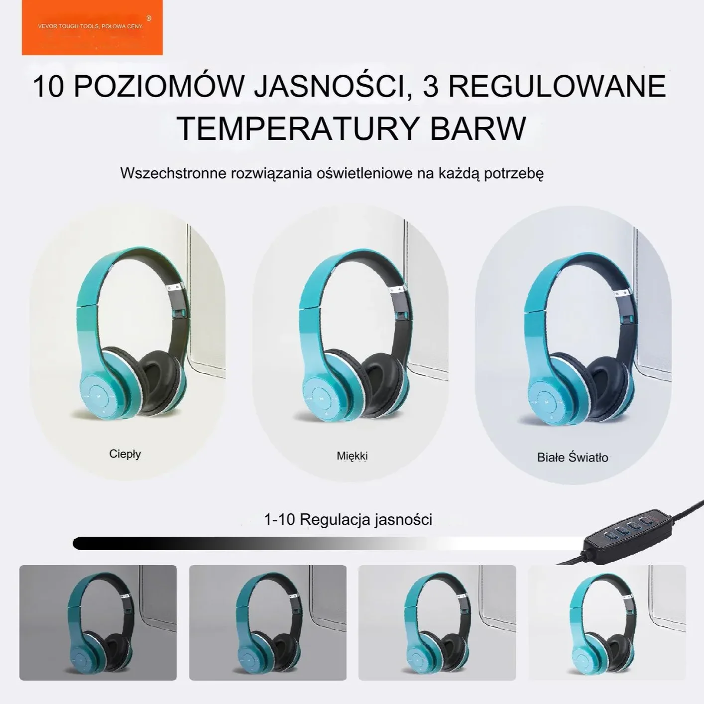 Lampa do mini studia fotograficznego 41x40x39 cm z 6 teł kolorowych - obrazek 6