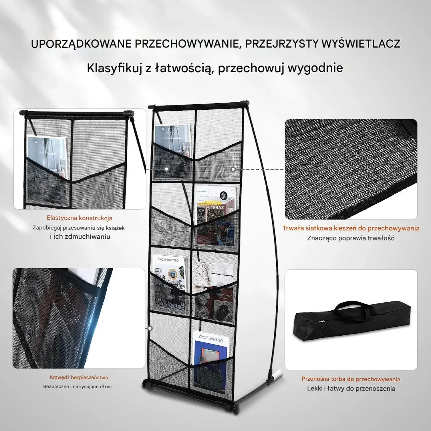 Stojak na Broszury Literaturę 4 Półki - obrazek 2