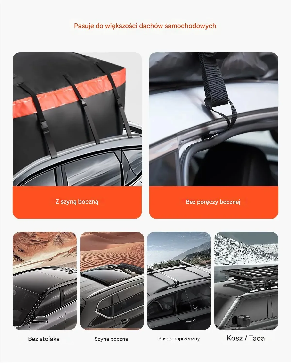 Bagażnik dachowy wodoodporny 566 L 840D z zamkiem – na auta z/bez relingów - obrazek 5