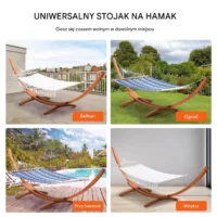 Stelaż Drewniany do Hamaka 422 cm Łukowa Konstrukcja z Modrzewia
