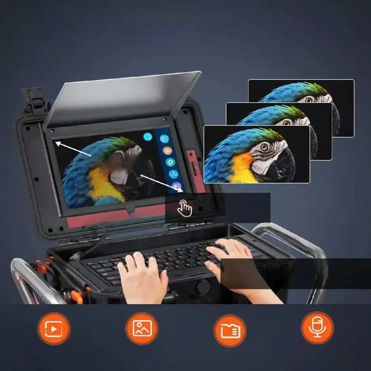 Samopoziomująca profesjonalna kamera inspekcyjna endoskopowa 100 m - obrazek 3