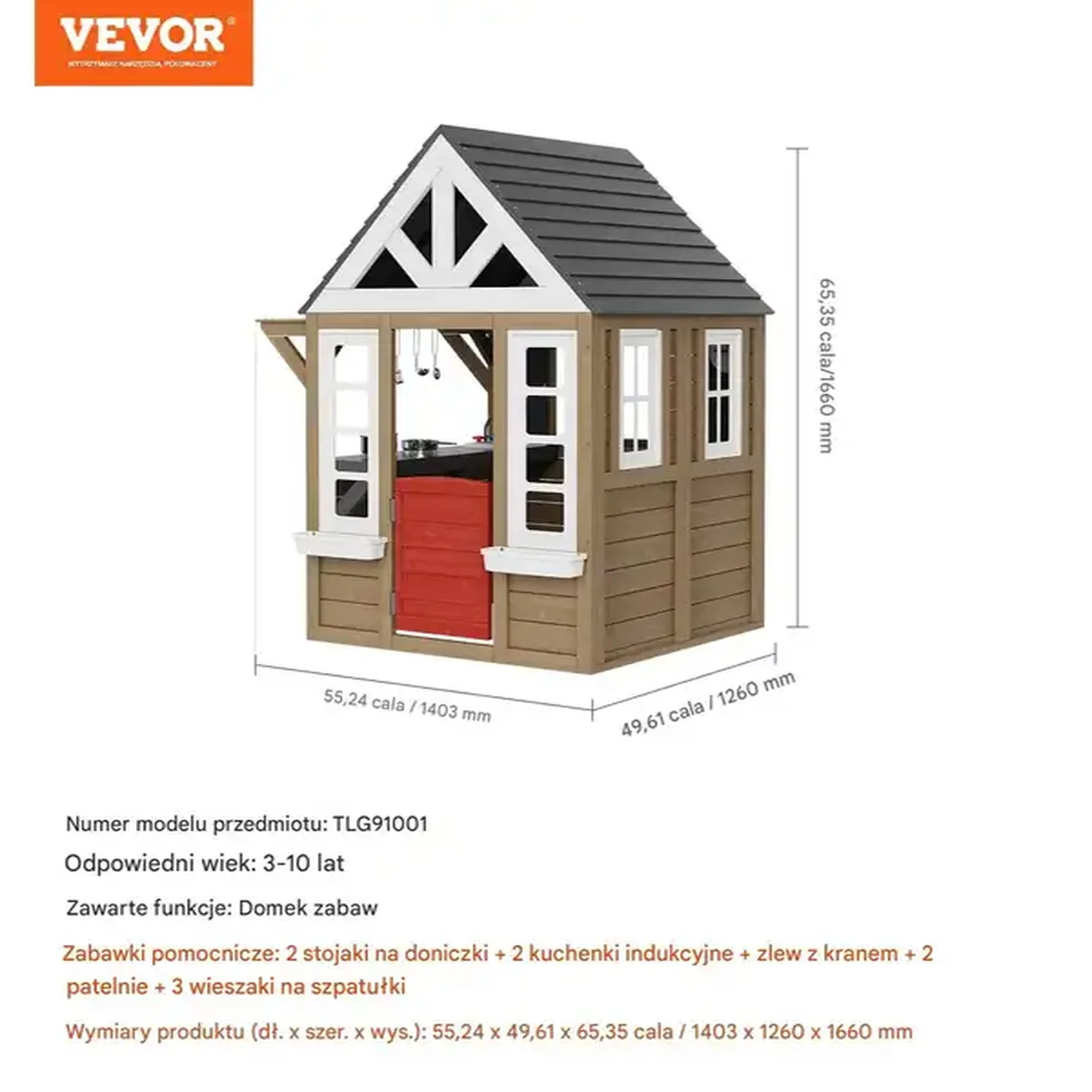 PLAC ZABAW Domek dla dzieci ogrodowy drewniany - obrazek 2