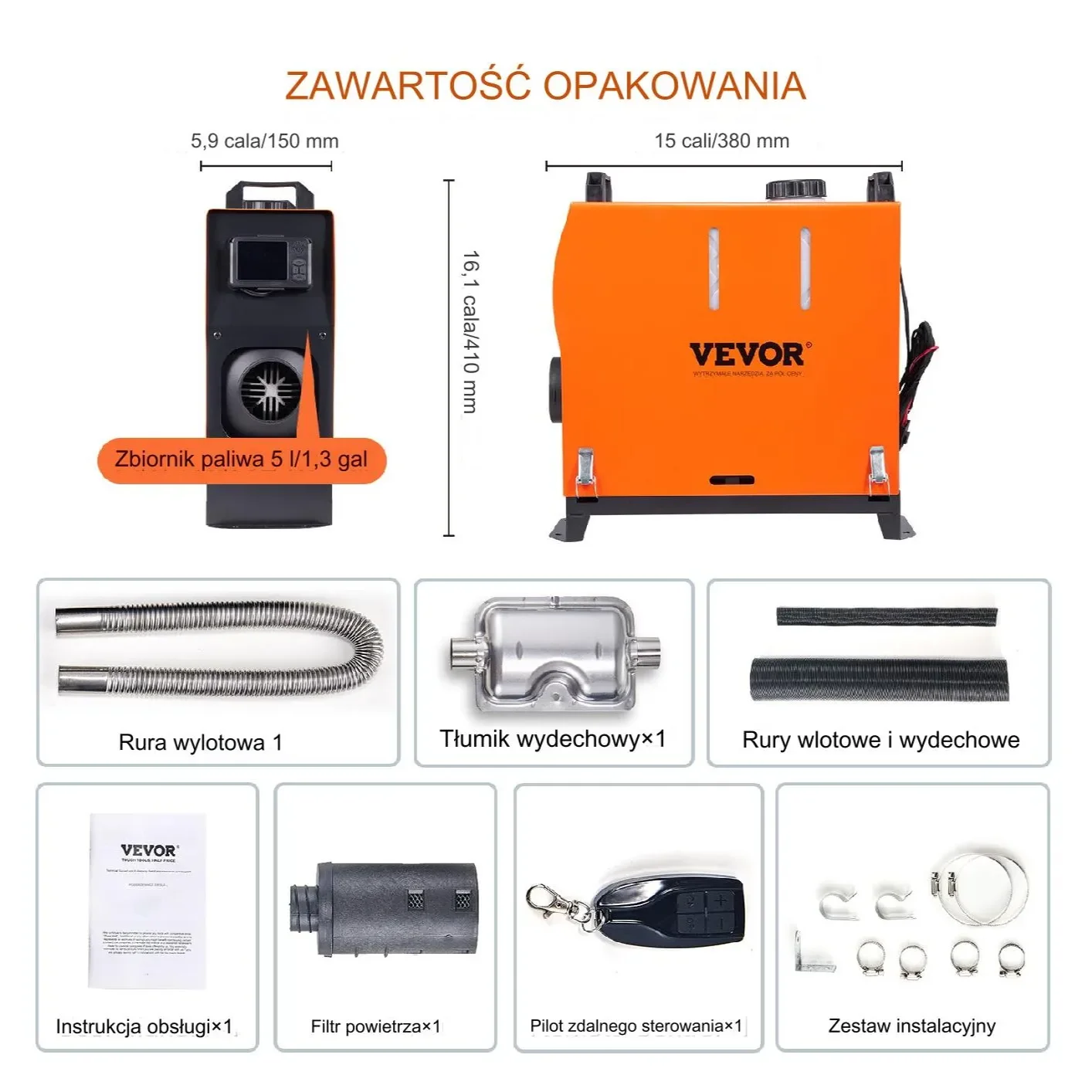 Nagrzewnica Samochodowa – Pilot Bluetooth Wyświetlacz LCD 12V 5kW - obrazek 3