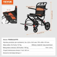 Wózek Inwalidzki 45 cm