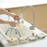 Krajalnica do frytek warzyw ręczna 4 ostrza + tacka