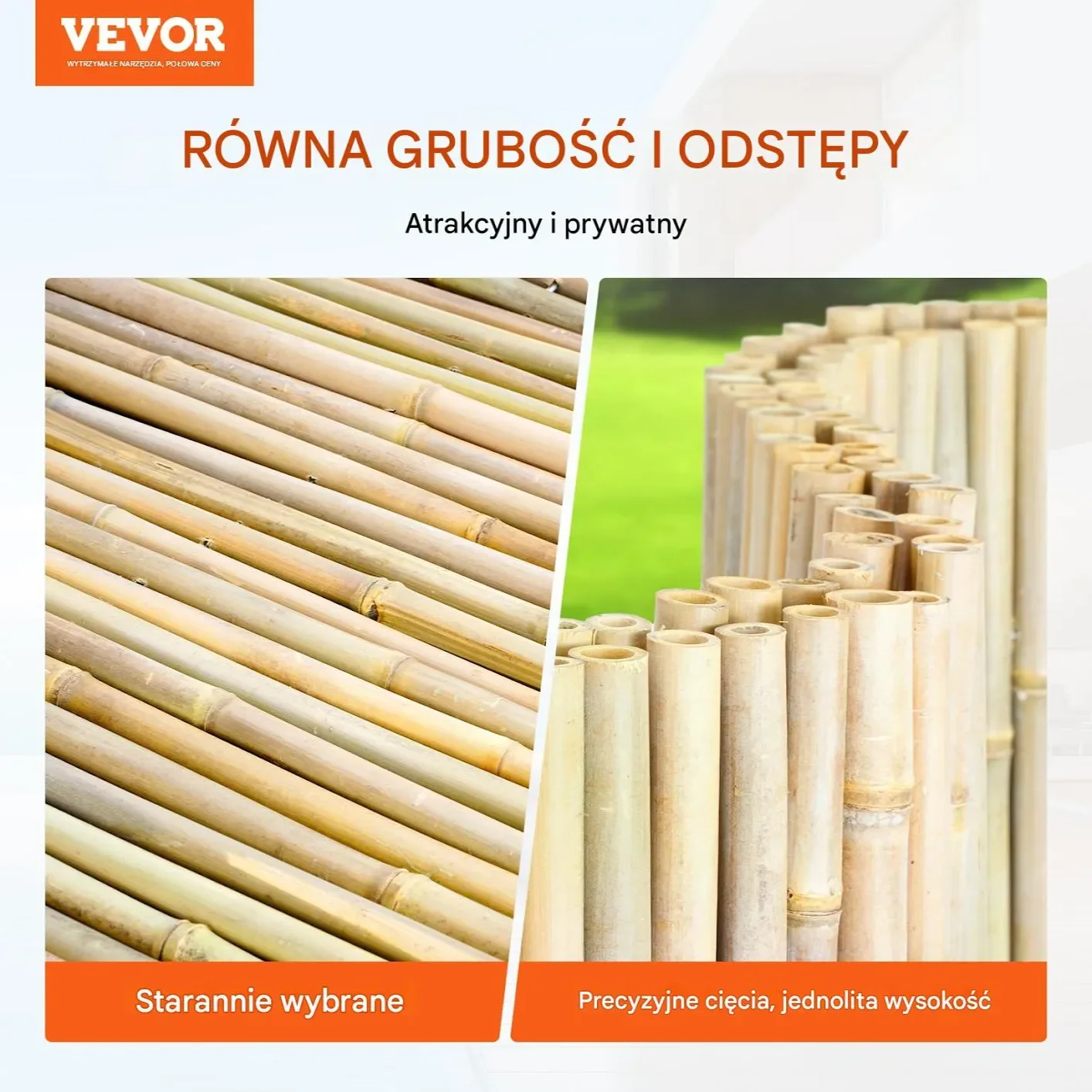 Mata bambusowa 1,2x2,4 m naturalna, dekoracyjna, do ogrodu i domu - obrazek 3