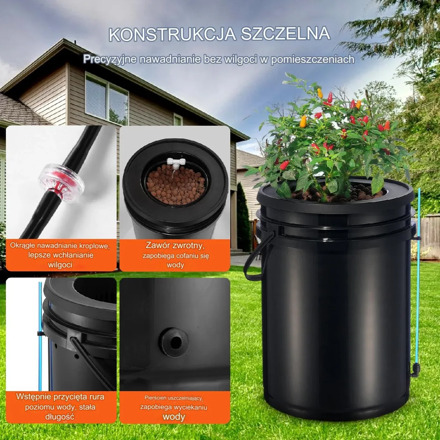 System do Uprawy Hydroponicznej Cztery Doniczki - obrazek 3