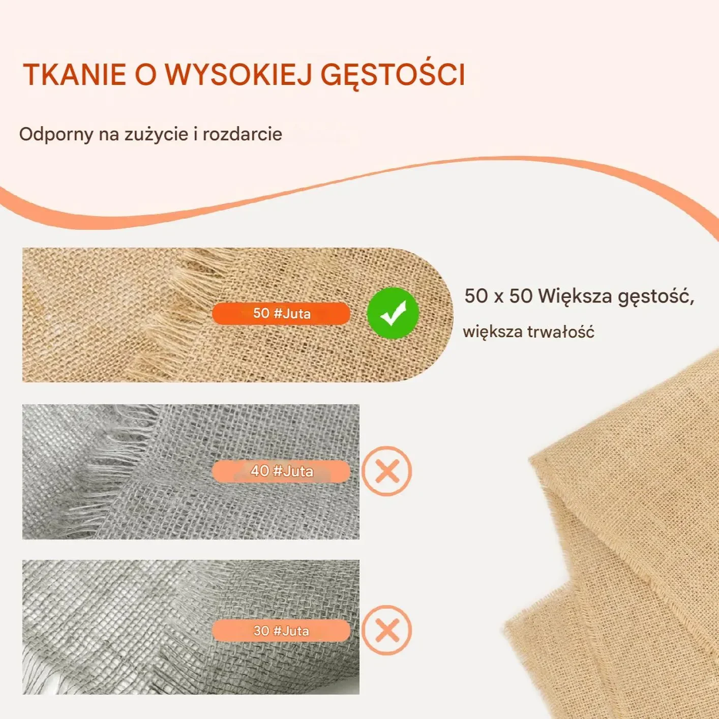 Naturalna Tkanina Jutowa 1016 mm x 22,86 m do Rękodzieła i Ochrony Roślin - obrazek 2