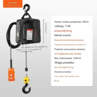 3-w-1 Przenośna Wciągarka Elektryczna 500 kg