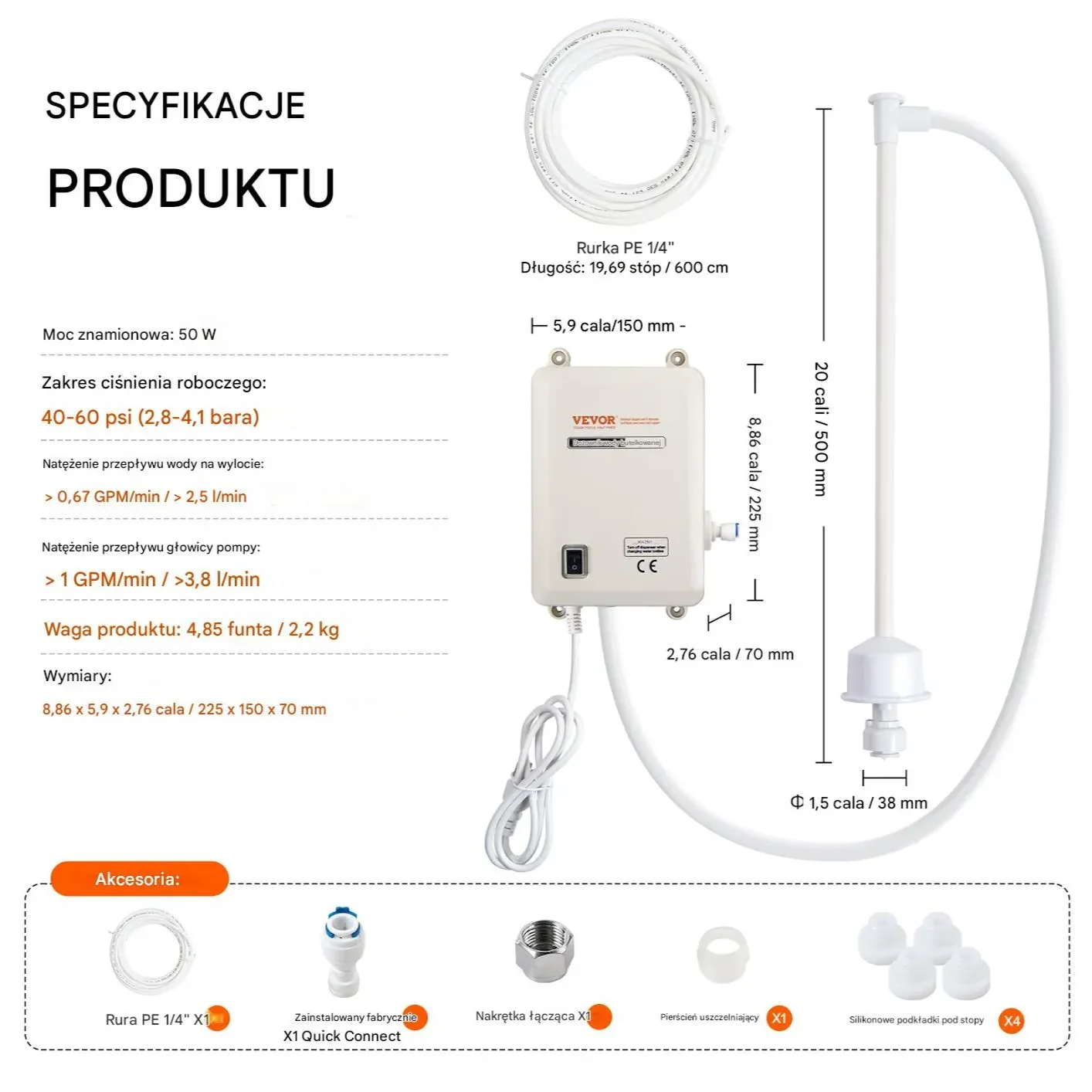 Pompka do wody dozownik dystrybutor elektryczny 50 W - obrazek 6