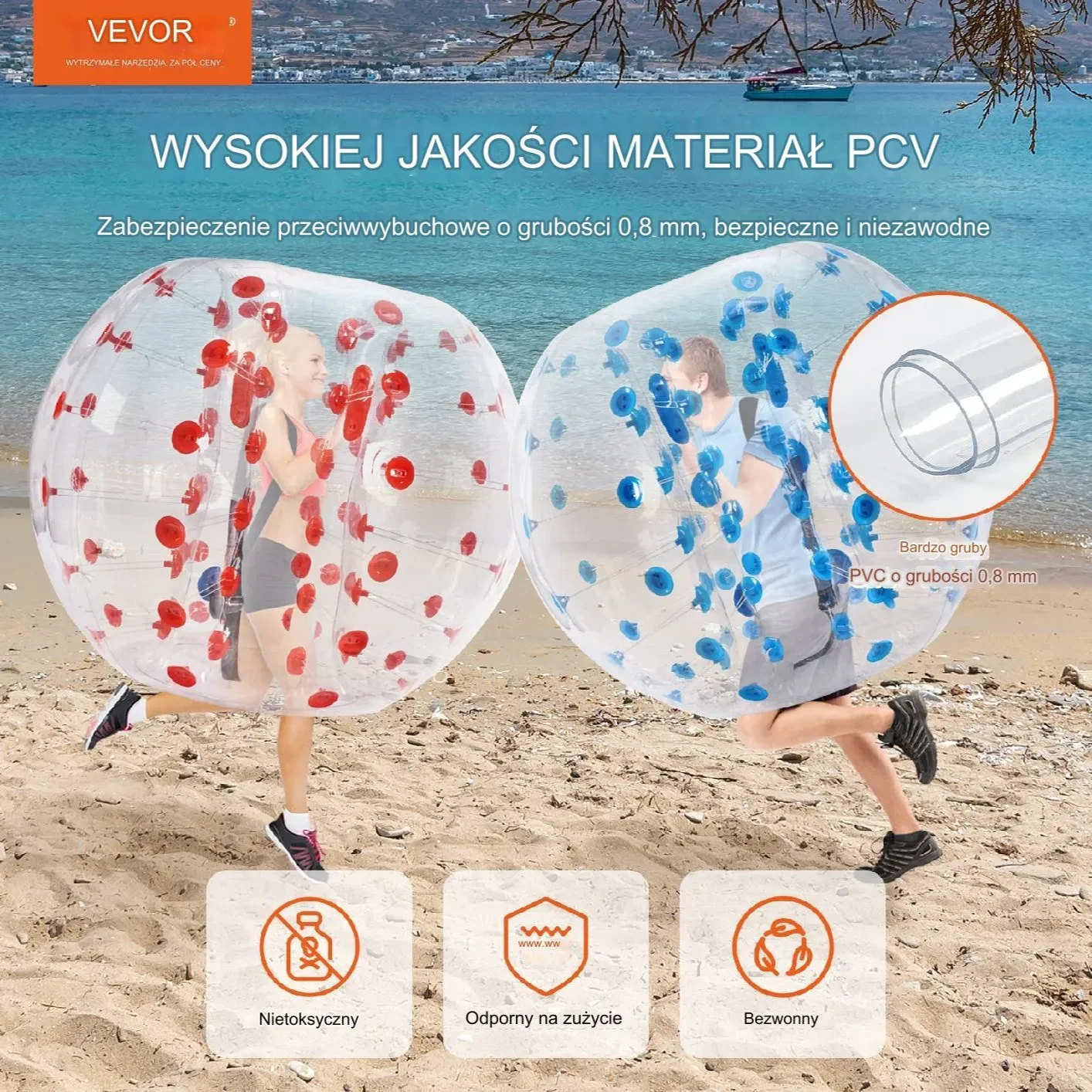 Dmuchane Pompowane Kule do Zabawy Zderzania się Bumper Bubble - obrazek 6