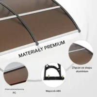 Daszek nad drzwi zadaszenie poliwęglan brązowy 96.5 x 198.7 cm