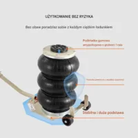 Podnośnik pneumatyczny 3T poduszka do auta SUV serwis warsztatowy