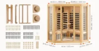 Sauna domowa na podczerwień 3-4 osoby drewniana hemlok niskie EMF do domu