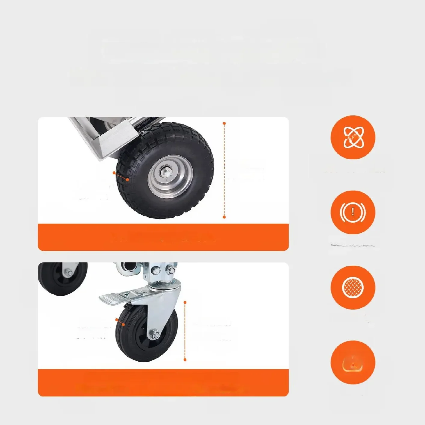 Wózek transportowy magazynowy składany aluminiowy 454 kg - obrazek 4