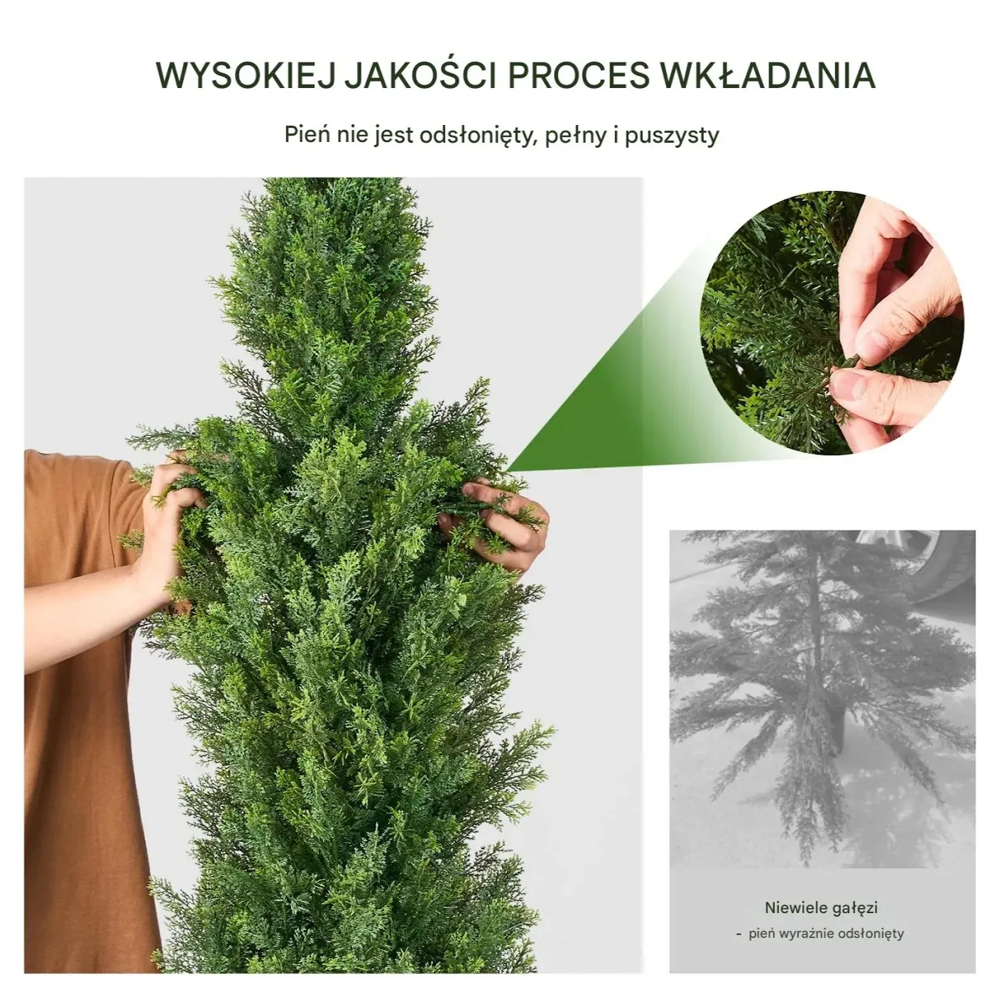 Sztuczna tuja 152cm 2szt UV na zewnątrz cedr donica dekoracja ogród balkon - obrazek 4