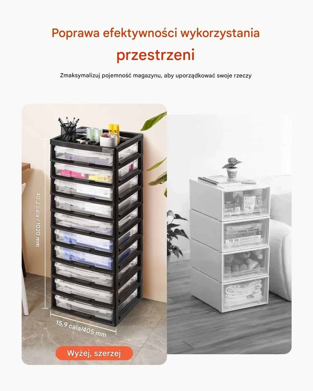 Organizer Regał Półka Szafka do Biura Pokoju Warsztatu 10 Poziomów - obrazek 2