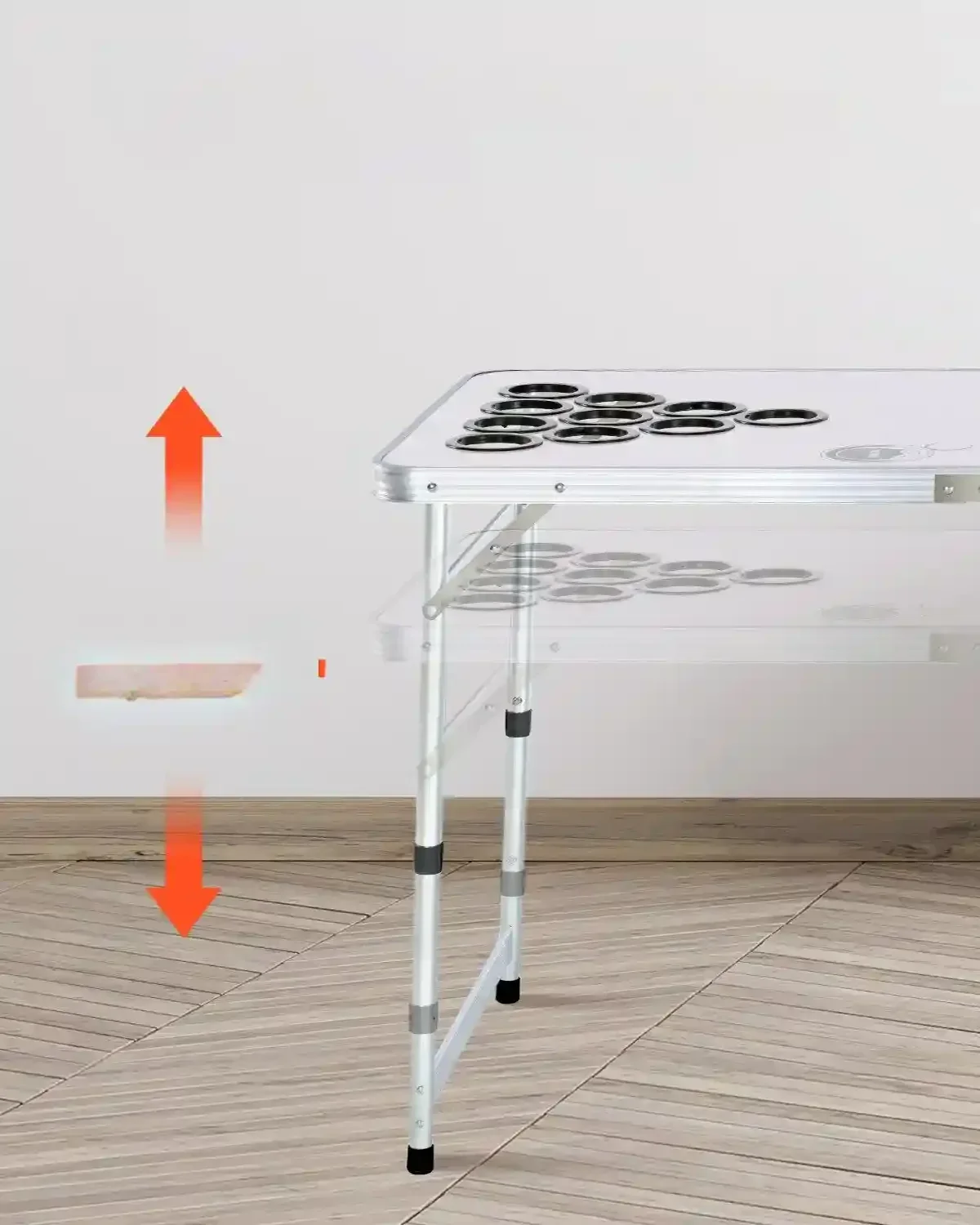 Stół do beer ponga 2.4m komplet kubki piłeczki impreza ogród przenośny - obrazek 6