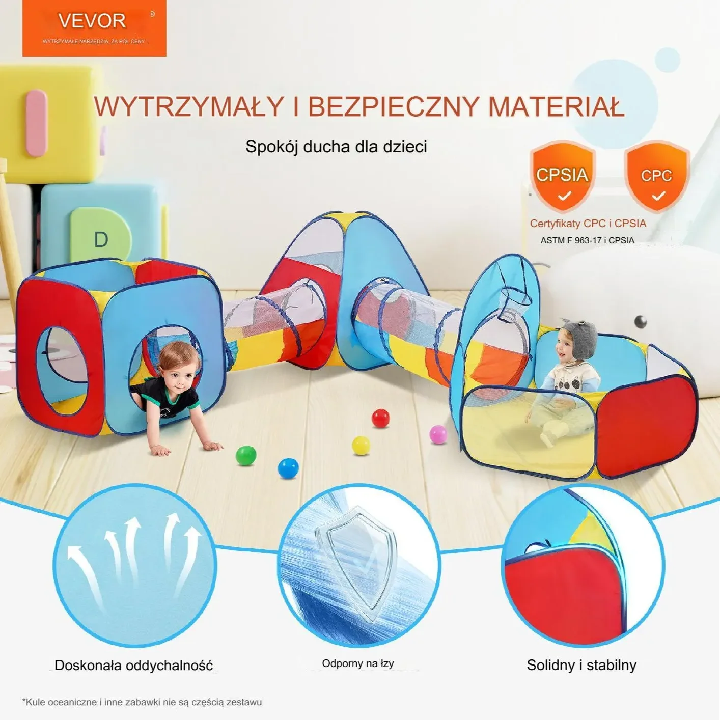 Namiot dla Dzieci Tipi Domek Wigwam Tunel do Domu Ogrodu Zestaw Ogrodowy - obrazek 5