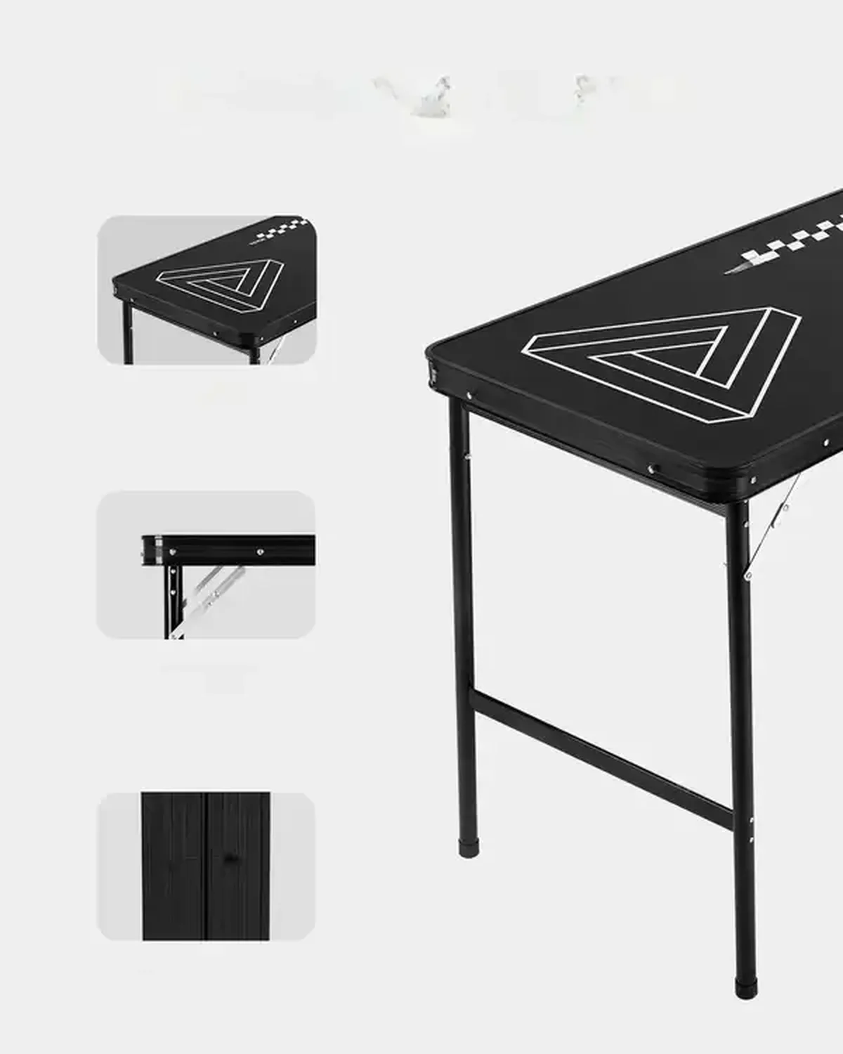 Stół do beer ponga z regulacją wysokości składany gra towarzyska czarny - obrazek 5