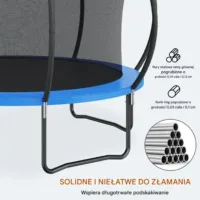 Trampolina ogrodowa z siatką wewnętrzną dla dzieci 442 cm