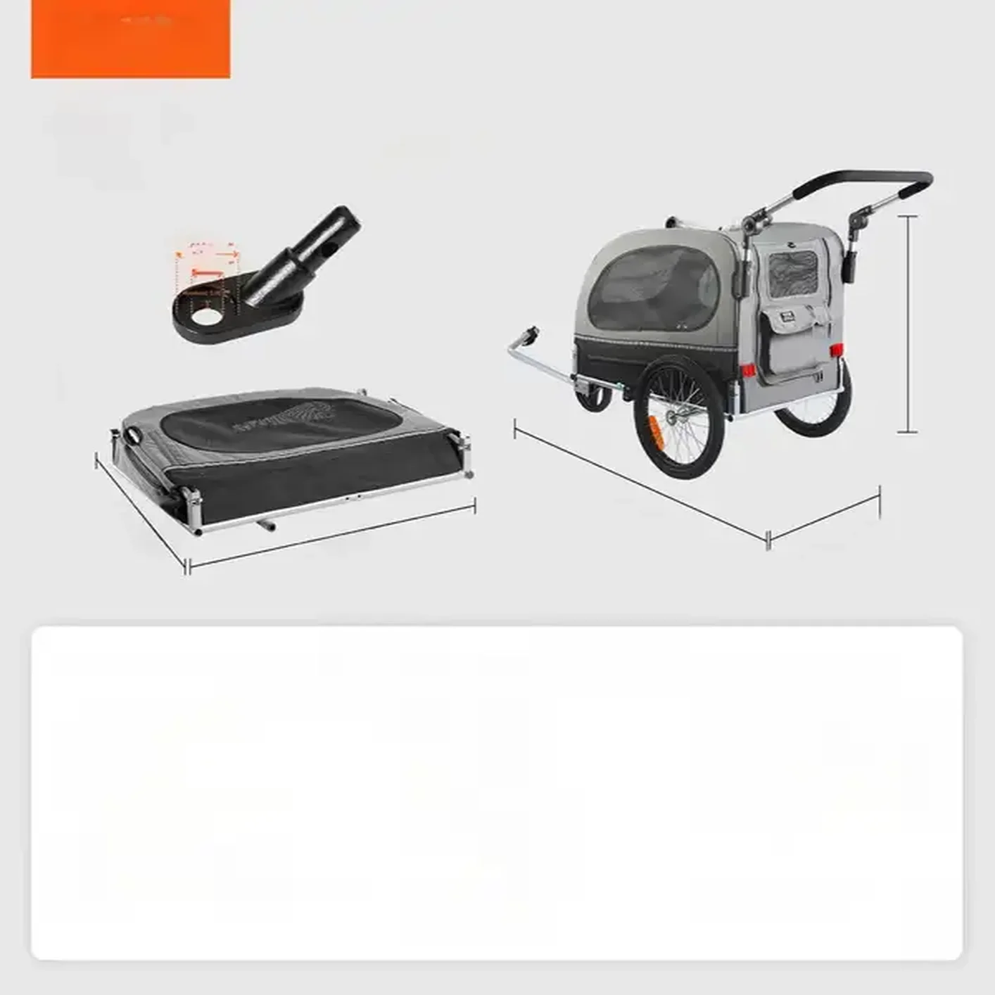 Przyczepka rowerowa dla psa do przewozu transporter do 40 kg szary - obrazek 6