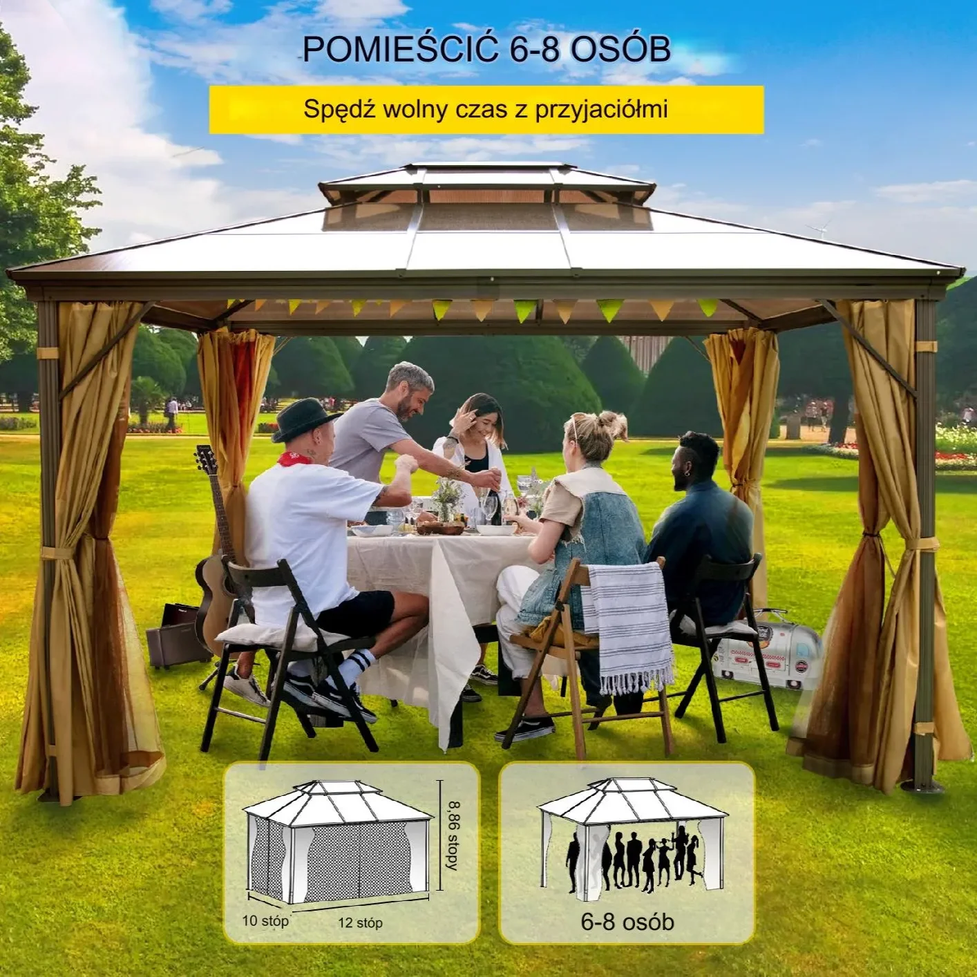 Altana pergola tarasowa ogrodowa 3 x 3,6 x 2,75 m - obrazek 3