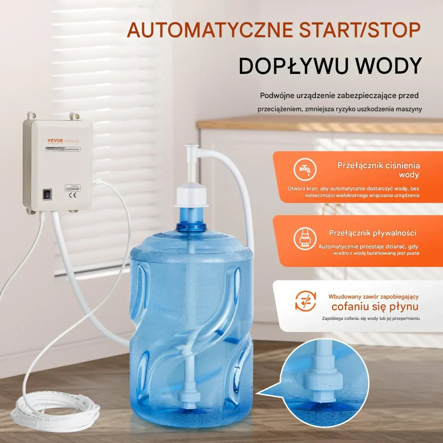 Pompka do wody dozownik dystrybutor elektryczny 50 W - obrazek 3